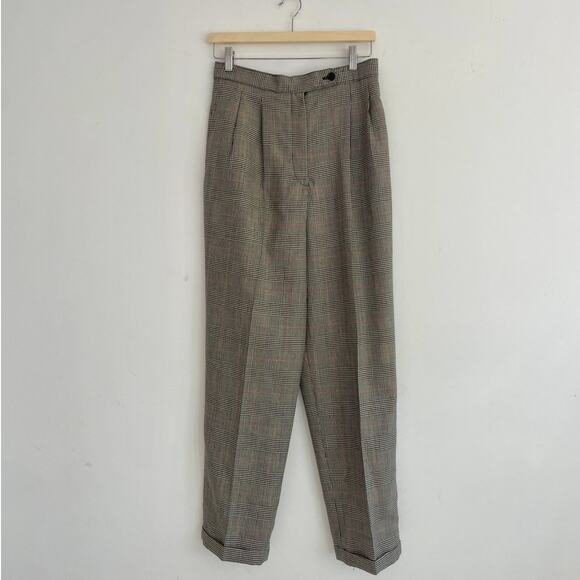 Giorgio Sant’Angelo – Vintage Wool High Rise Pleated Cuffed Trousers - Picture 1 of 8